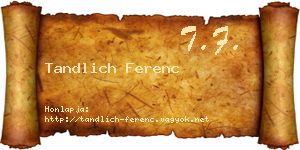 Tandlich Ferenc névjegykártya